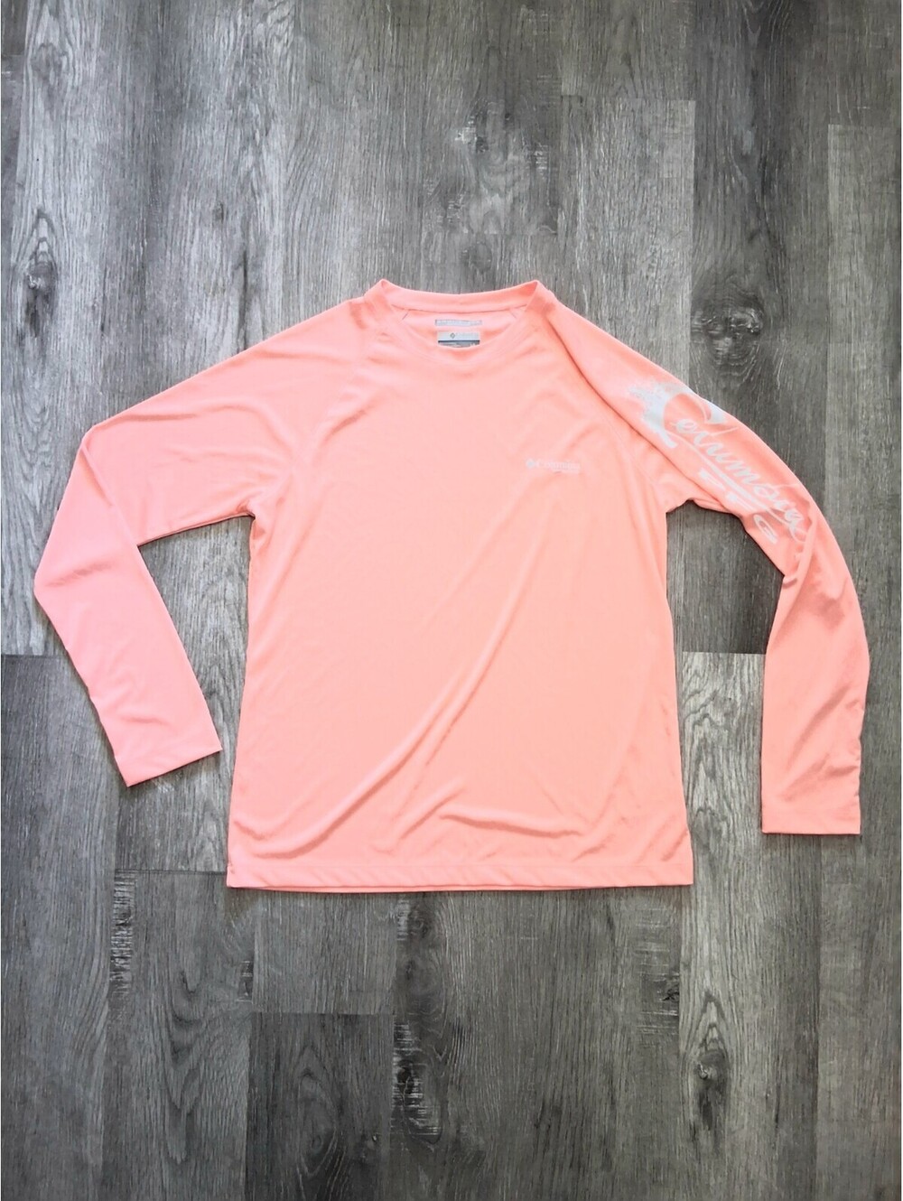 Columbia PFG Girls Lg Pink Tidal Long Sleeve Fishing UPF 50 Sun Protection Shirt